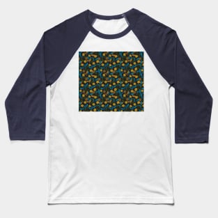 Dandelion floral pattern black ver Baseball T-Shirt